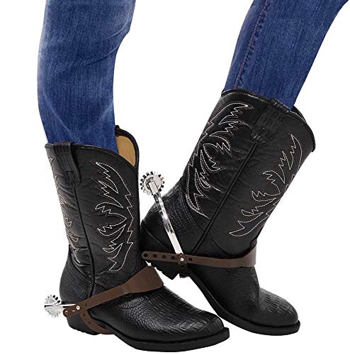 shoperama Esporas de estrella para disfraz de vaquero, salvaje oeste, Sheriff Marshall, jinete, botas, accesorios de disfraz