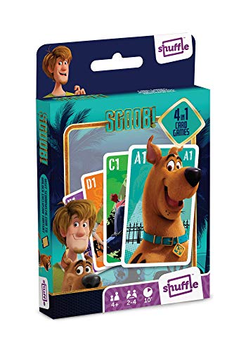 Shuffle | Scooby Doo 4 en 1 Juego de cartas | Juega Snap, Familias, Juego de Parejas o Juego de Acción con tus personajes de Scooby Doo | Más de 2 jugadores entretenidos durante 10 minutos | Edades 4+