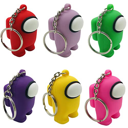 simyron A-mong Us Llavero 6PCS  A-mong Us Mini Llavero Juegos de Personajes, Muñeca de Personaje de Hombre Lobo con Llavero,Figura Hot Game para Los Niños