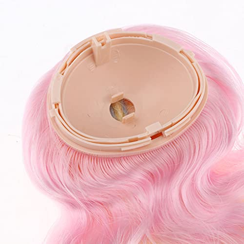SM SunniMix Muñecas Lamera Larga de La Onda del Cabello con El Kit de Cuero Cabelludo de La Cabeza para Blythe Dress Pullip Dress Up Accesorios - Rosado