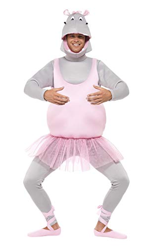 Smiffys-43393 Disfraz de Bailarina hipopótamo, con Parte de Arriba, pantalón, Adorno par, Color Rosado, Tamaño único (Smiffy'S 43393)