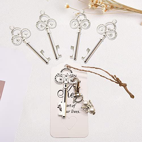 Soekodu Llaveros de ángel de la Guarda 25 Colgantes de ángel, 25 sacacorchos para Llaves, 25 Etiquetas, 25 cordeles, Regalos para Invitados, comunión para Bautizo, Boda, Fiesta de Navidad