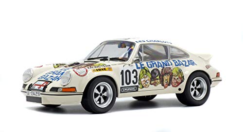 Solido-Porsche-911 RSR-Le Grand Bazar 1973 Porsche Coche en Miniatura de colección, Color Blanco/Azul (S1801106)