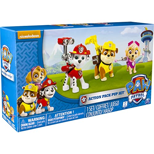 Spin Master Paw Patrol Action Pup 3pk Online Exclusive 1 (Marshall, Rubble, Skye) - Kits de Figuras de Juguete para niños (Rubble, Skye), 3 año(s),, Niño/niña, Animales, Patrulla Canina, China