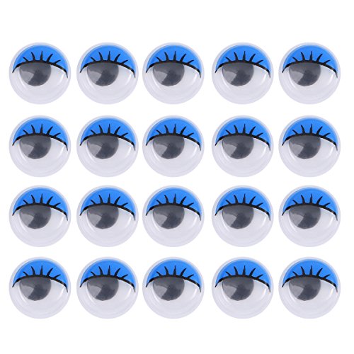 STOBOK 100Unids Ojos móviles saltones Redondos Adhesivos para DIY Manualidades Scrapbooking Accesorios de los Juguetes 8mm (Azul)