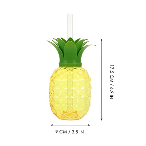 STOBOK 2 Pzas Taza Hawaiana con Tapa Y Paja Encantadora Piña Y Fresa de Bebida Fría Jarra para Piscina de Verano Tropical Luau Tiki Fiesta Suministros