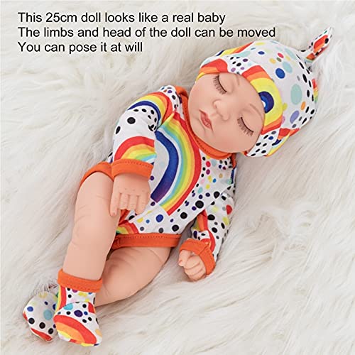 Surebuy Muñeca Realista, sueño cómodo Rebirth Vinilo Reborn Baby Doll Reborn Doll Vinilo Muñeca Baby Doll con Ropa Colorida para Regalo de cumpleaños(Q10-025)