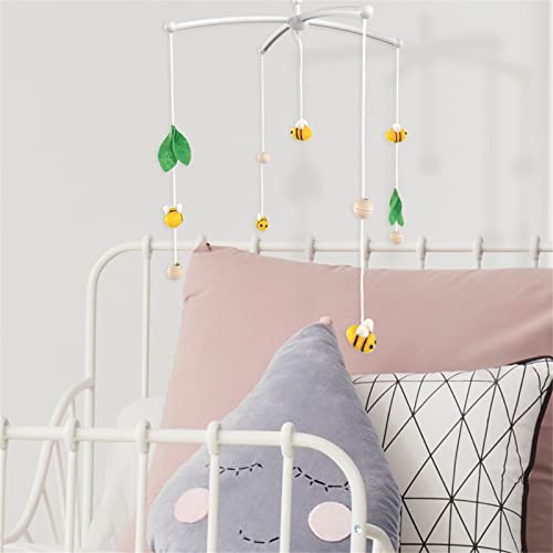 SWECOMZE Cama de bolas de fieltro portátil para bebé, colgante creativo de madera, carillón de viento, decoración de habitación de los niños, accesorios de fotografía, regalos