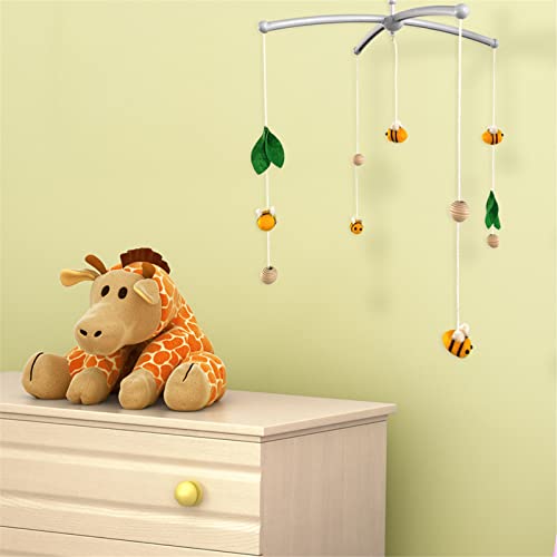 SWECOMZE Cama de bolas de fieltro portátil para bebé, colgante creativo de madera, carillón de viento, decoración de habitación de los niños, accesorios de fotografía, regalos
