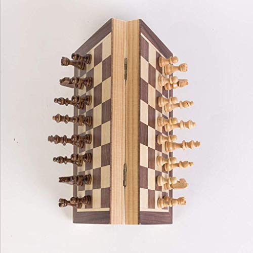 SYue Tiendas Ajedrez Internacional Juego de ajedrez Internacional de Madera Plegable Juego de Piezas Juego de Mesa Colección de Piezas de ajedrez Ajedrez portátil Tablero de Damas Juego