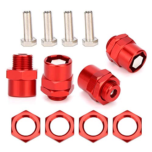 Tbest Adaptador de conversión Hexagonal RC, Accesorios de Coche RC de 12 mm a 17 mm para Coche Sakura D4 HSP 94123 1/10(Rojo)