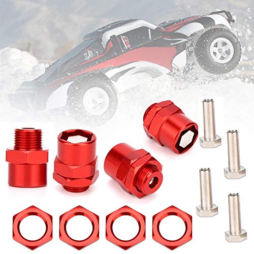 Tbest Adaptador de conversión Hexagonal RC, Accesorios de Coche RC de 12 mm a 17 mm para Coche Sakura D4 HSP 94123 1/10(Rojo)