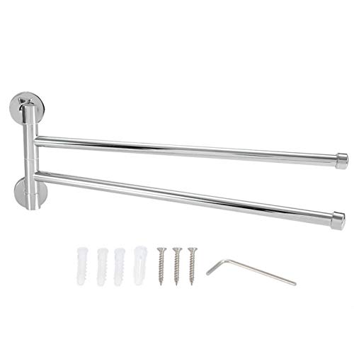 Toallero Riel, Toallero Montado en la Pared Toallero Columpio Giratorio Toallero Colgador Estante para Baño Cocina Hogar(2 Arms)
