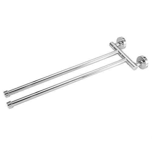 Toallero Riel, Toallero Montado en la Pared Toallero Columpio Giratorio Toallero Colgador Estante para Baño Cocina Hogar(2 Arms)
