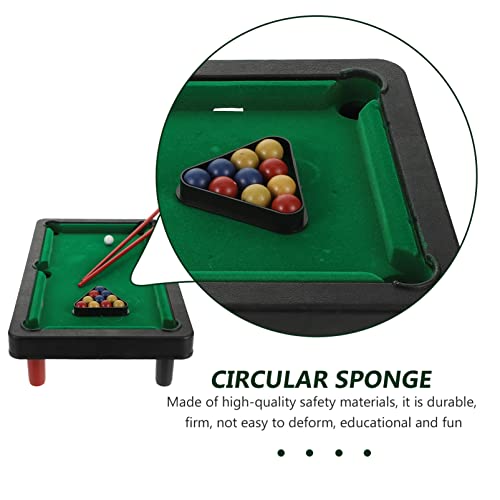 Toddmomy Mini Piscina Conjunto de Mesa Pequeños Juego de Billar con Bolas de Colores Bola Blanca Tacos de Billar Estante de Triángulo El Hogar Y La Oficina de Escritorio Juego de Billar