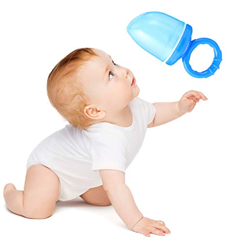 Tomaibaby Nibbler de Alimentos Chupete para Bebés Alimentador de Frutas Y Verduras Bolsa de Malla de Seguridad de Alimentación Durante Más de 6 Meses Uso para Bebés Azul