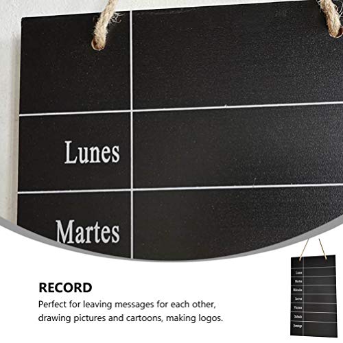 Tomaibaby Pizarra Planificador Semanal Pizarra Enmarcada Vintage Que Cuelga Pizarra Decorativa para Carteles de Boda Rústicos Cocina Despensa Decoración de La Pared (Español)