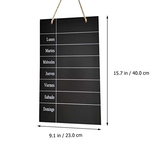 Tomaibaby Pizarra Planificador Semanal Pizarra Enmarcada Vintage Que Cuelga Pizarra Decorativa para Carteles de Boda Rústicos Cocina Despensa Decoración de La Pared (Español)