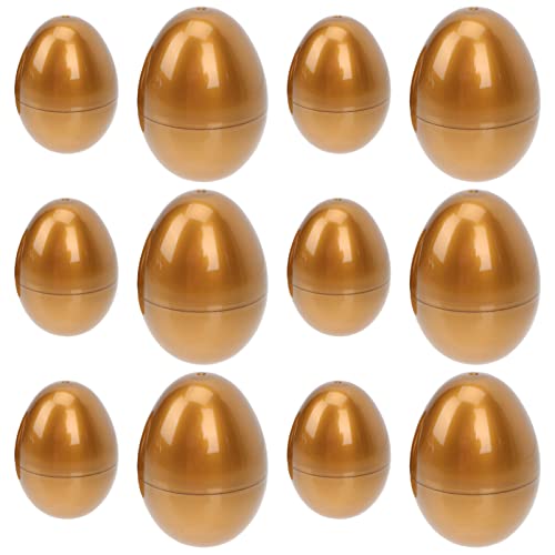 TOPBATHY 12 Unids Huevos de Oro de Pascua Huevos de Plástico Huevos Huecos Vacíos Caja de Regalo de La Sorpresa Niños Toys de La Cáscara de Huevo para La Boda Party Favor de La Canasta