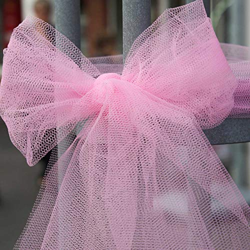 TRIXES Decoraciones de Boda - Cubiertas de la Silla - 6 Pulgadas x 100 Rollo de Tule del Patio - Malla de Malla - para el Vestido de Novia - Corredor de la Mesa - decoración - Rosa