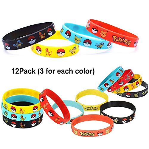 U/R 24 Piezas Monster Mini Figure 2-3cm in Random+12 Piezas Pulsera de Silicona，Fiesta para niños y Adultos,Estilo Aleatorio, Puede Que no Sea Estilo de Imagen.