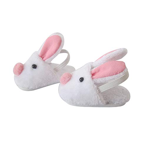 Uteruik Zapatillas de muñeca lindas con conejo, para niñas de 46 cm, accesorio de disfraz, 1 par