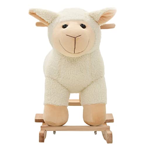 vidaXL Caballito Balancín Niño Blanco Mecedora Oveja Peluche Infantil 24 meses