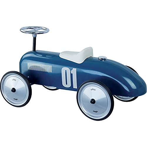 Vilac- Porteur Voiture Vintage Bleu Pétrole Aviones, Color Azul (1123)