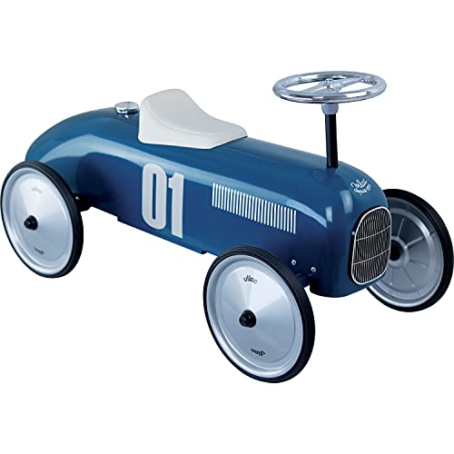 Vilac- Porteur Voiture Vintage Bleu Pétrole Aviones, Color Azul (1123)