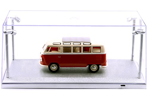 Vitrina de Coche Modelo Fundido a Presión con iluminación LED para Autos Modelo Diecast, Incluido Cable de atenuación USB: Plata, Escala 1:18