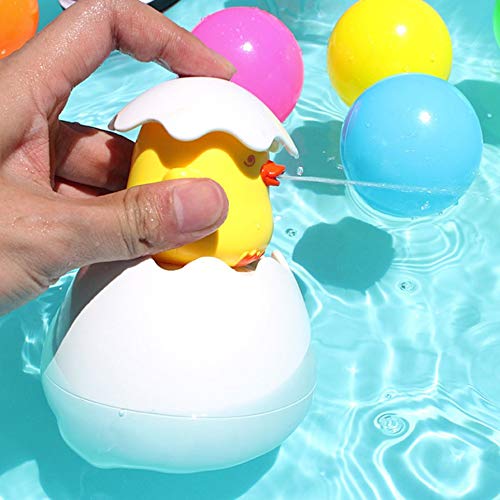WEFH Natación Plaything Juguete De Baño Ducha Juguetes Divertidos Playa Niño Nube Pato Huevo, Blanco y Amarillo
