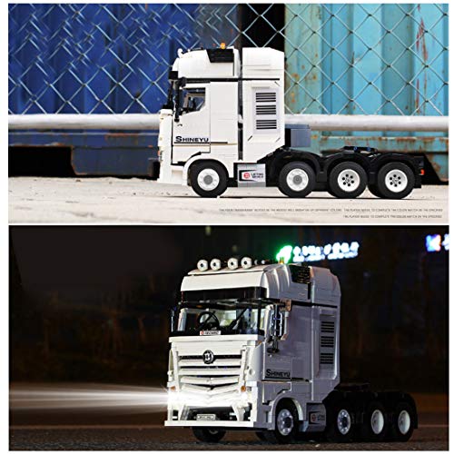 WWEI Bloques de construcción para camiones con remolque, 2949 piezas, 4 canales, eléctrico, modelo Actros de sujeción, compatibles con Lego Mercedes-Benz Actros 4163