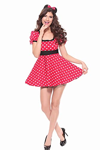 WXFASHION Ratón Adulto Fiesta Halloween Sexy Mujer Vestido Disfraces de Disfraces M L XL (Color : Minnie Mouse Costume, Size : L)