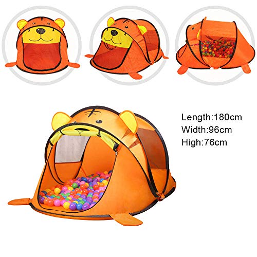 WZXHN Tigre portátil para niños Tienda de Dibujos Animados Animal Niños Casa de Juegos al Aire Libre Tienda de Juguetes emergente Grande Redes Interiores Bola Piscina Piscina Juguetes-A