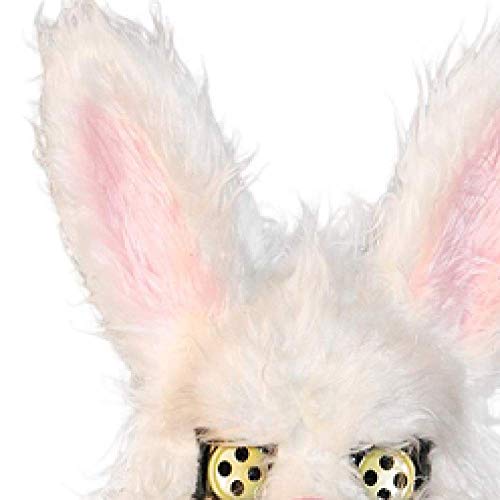 XWYWP Máscara de Halloween Malvado Conejo Sangriento Máscara de Oso de Felpa Mascarilla de Halloween Máscaras de Horror Fiesta Cosplay Máscara de Pascua Props Máscara Blanco