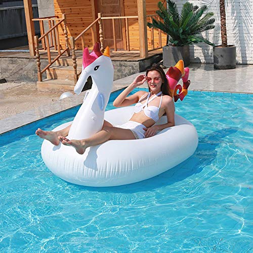 YAMMY Gran Caballito de mar Inflable Fila Flotante Juguetes de Piscina para Montar en la Piscina Flotador de Piscina Juguetes para Fiestas Boya de Animales Piscina Inflables Balsa WA (Piscina)