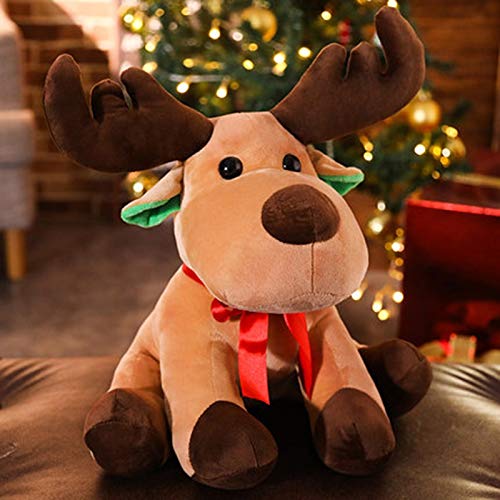 yukeren Alces, Lindo Ciervo Durmiendo La Almohadilla del Juguete De Peluche De Navidad Regalo De La Decoración del Hogar (Color : Brown, Size : 45cm)