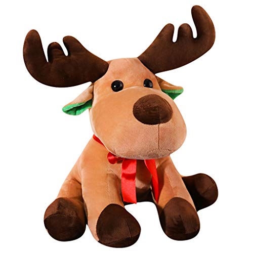 yukeren Alces, Lindo Ciervo Durmiendo La Almohadilla del Juguete De Peluche De Navidad Regalo De La Decoración del Hogar (Color : Brown, Size : 45cm)