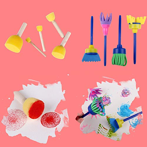 yyuezhi La Primera Infancia Herramientas de Dibujo 26 Esponja Kit de la Pintura del Cepillo de Esponja DIY Crafts Molde Pincel de Pintura Educación Infantil para los Niños Amantes de Arte Creativo
