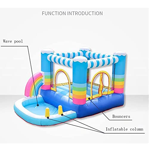 ZBBN Castillo Hinchable para niños Pequeño Castillo Travieso de Interior Parque de Juegos para niños Juguete Valla de Seguridad Familiar Previene eficazmente a los niños (Multicolor)
