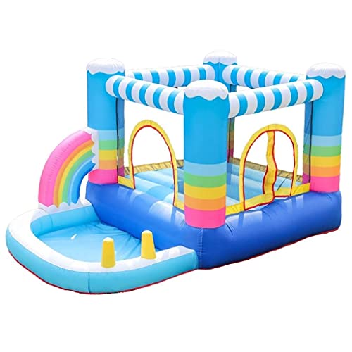 ZBBN Castillo Hinchable para niños Pequeño Castillo Travieso de Interior Parque de Juegos para niños Juguete Valla de Seguridad Familiar Previene eficazmente a los niños (Multicolor)