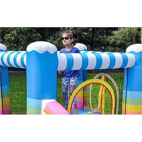 ZBBN Castillo Hinchable para niños Pequeño Castillo Travieso de Interior Parque de Juegos para niños Juguete Valla de Seguridad Familiar Previene eficazmente a los niños (Multicolor)