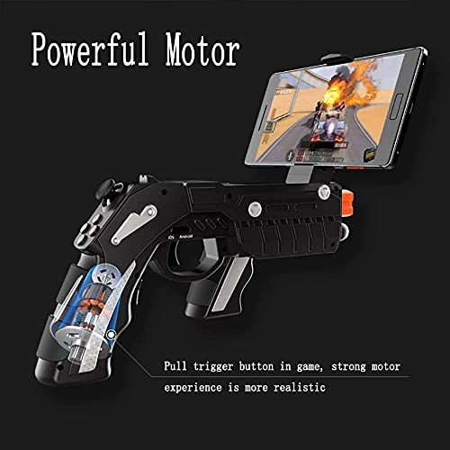 ZDSKSH AR Gun Toy 4D Juego de detección remota Gamepad Smart Bluetooth Pistol w/Phone Holder VR Game Handle Gun Juguetes al Aire Libre para Android iOS