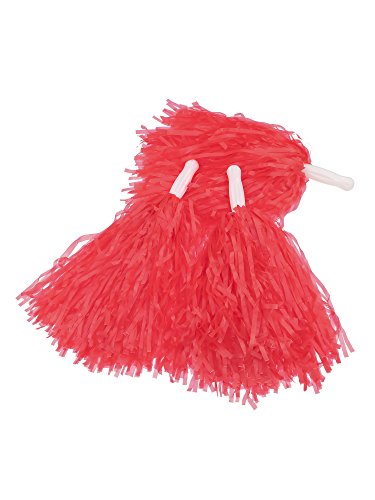 12 Piezas de Pompones de Animadora Pompón de Plástico de Animadora para Equipo de Deporte Animador de Espíritu (Rojo)