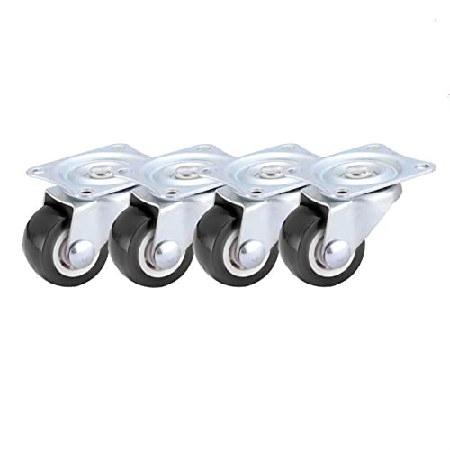 4 PCS Muebles Ruedas Ruedas Soft Goma Silver Roller for Plataforma Silla Casilla Accesorios (Color : Black A, Size : 1 Inch)