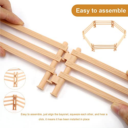 40 Piezas Accesorios de Valla Juguete Plástico de Cerca de Granja para Juguete Accesorios de Valla Juguete para Paddock Niños Pequeños Decoración de Jardines en Miniatura
