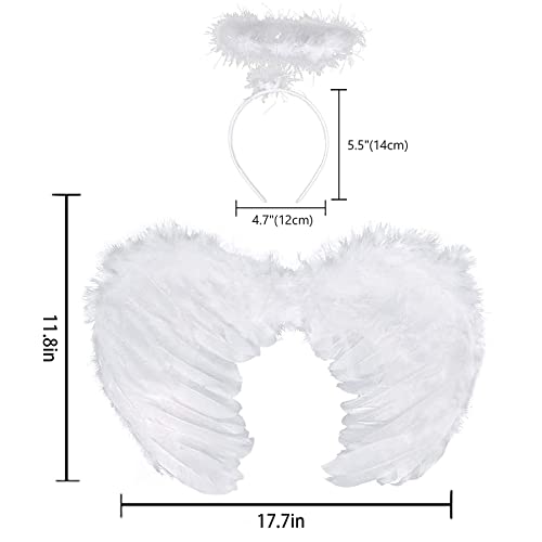45 cm, alas de ángel, alas de ángel negro,Alas blancas + halo de ángel