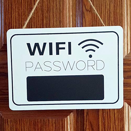 ABOOFAN Rústico WIFI contraseña colgante etiqueta tienda puerta señal mural colgante diseño adorno placa madera colgante decoración pared wifi show colgante accesorios
