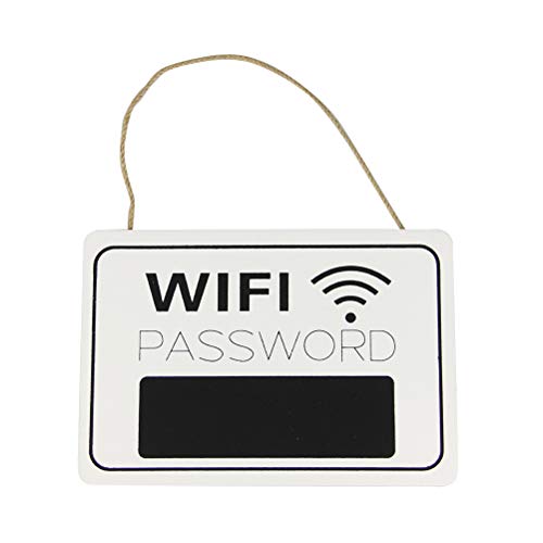 ABOOFAN Rústico WIFI contraseña colgante etiqueta tienda puerta señal mural colgante diseño adorno placa madera colgante decoración pared wifi show colgante accesorios