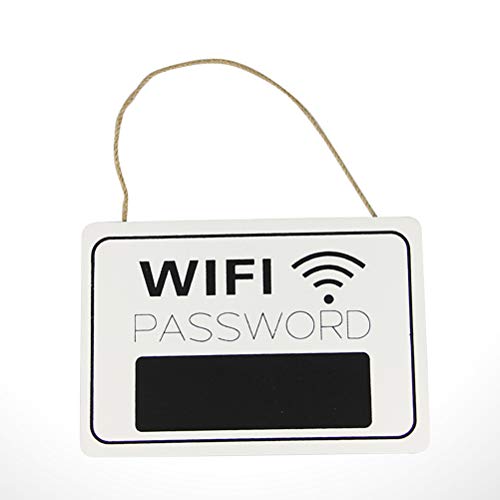 ABOOFAN Rústico WIFI contraseña colgante etiqueta tienda puerta señal mural colgante diseño adorno placa madera colgante decoración pared wifi show colgante accesorios